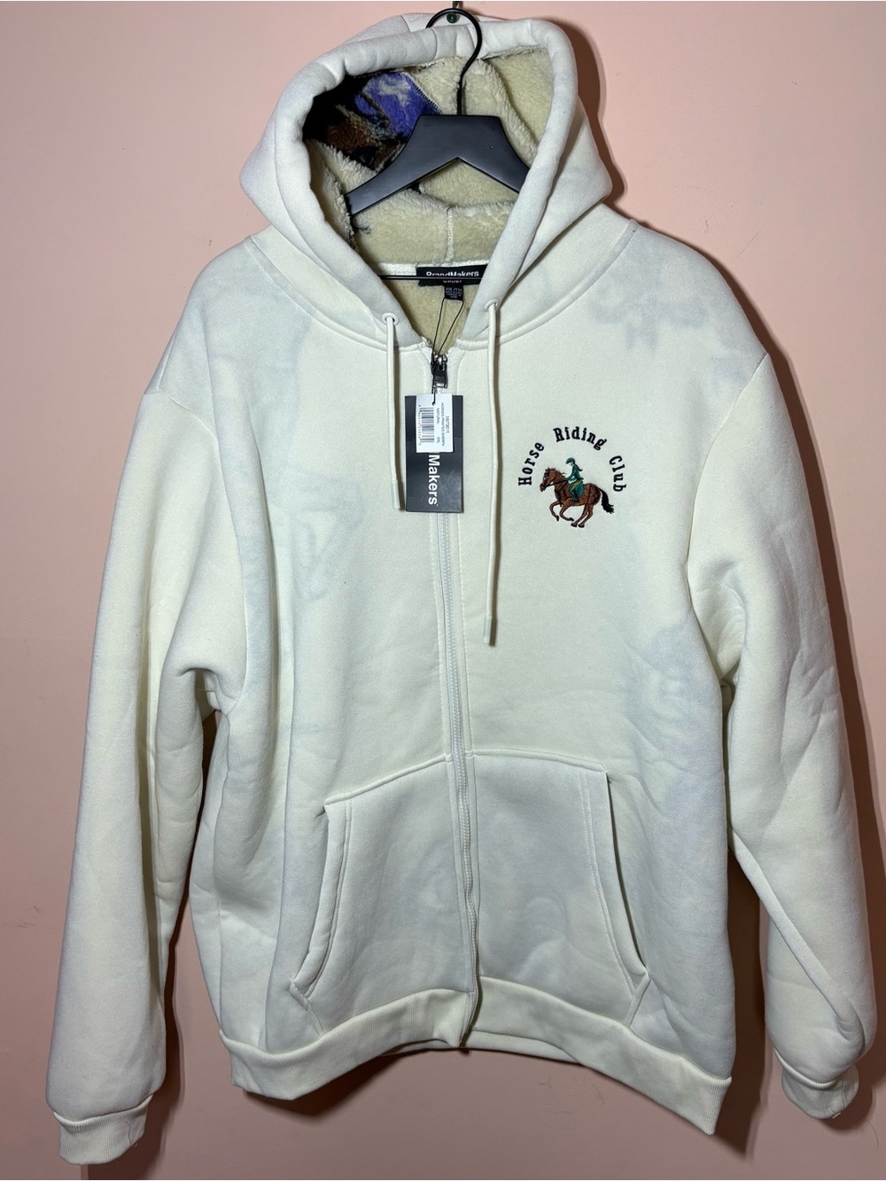 BrandMakers Horse Riding Club Sherpa Lined Zip Hoodie NWT XXL